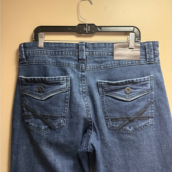 TK Axel Slim Boot Jeans 34x32 Medium Dark Wash Bootcut Denim Mens - Picture 5 of 16